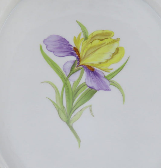 Lovely Vintage German Ludwigsburg Openwork Floral Porcelain Basket Oval Bowl