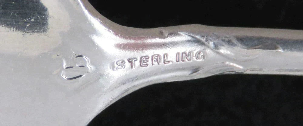 12 Antique Art Nouveau Durgin Tulip Sterling Silver Bouillon Dessert Spoon 5 3/8