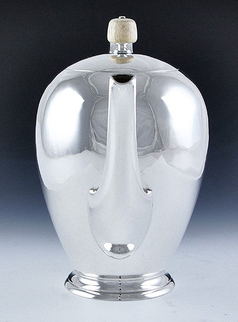 Antique c1920 Arthur Stone Assc. Sterling Silver Rounded Tea Coffee Pot