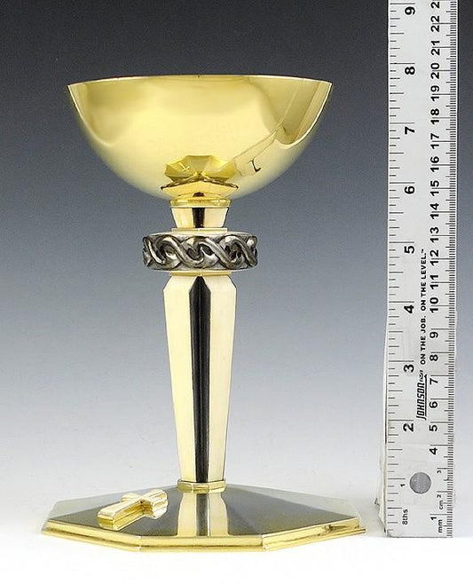 Vintage 1950s Gold Wash Sterling Silver Communion Chalice Cup