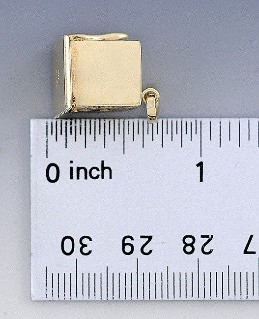 Incredible 14k Gold Mechanical Slot Machine Charm Pendant Really Spins!
