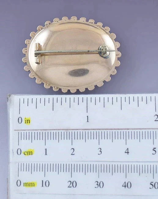 Charming Victorian 14k Gold Pearl Onyx Cross Locket Brooch / Pin