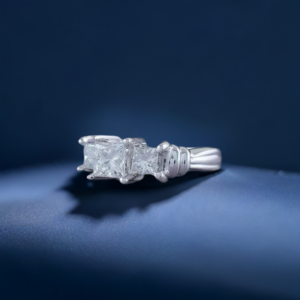 Superb Quality Platinum & 1.52ct Three Stone Diamond Ring