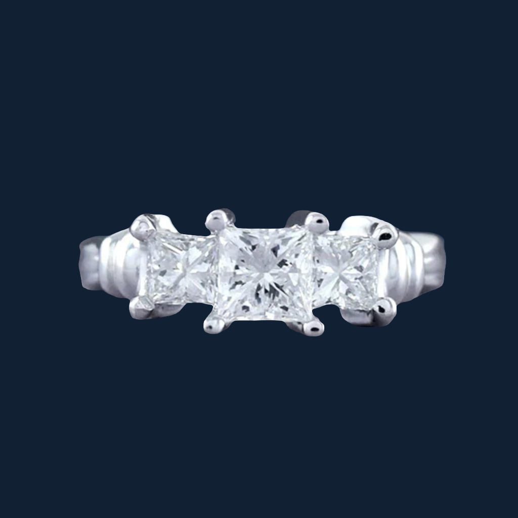 Superb Quality Platinum & 1.52ct Three Stone Diamond Ring