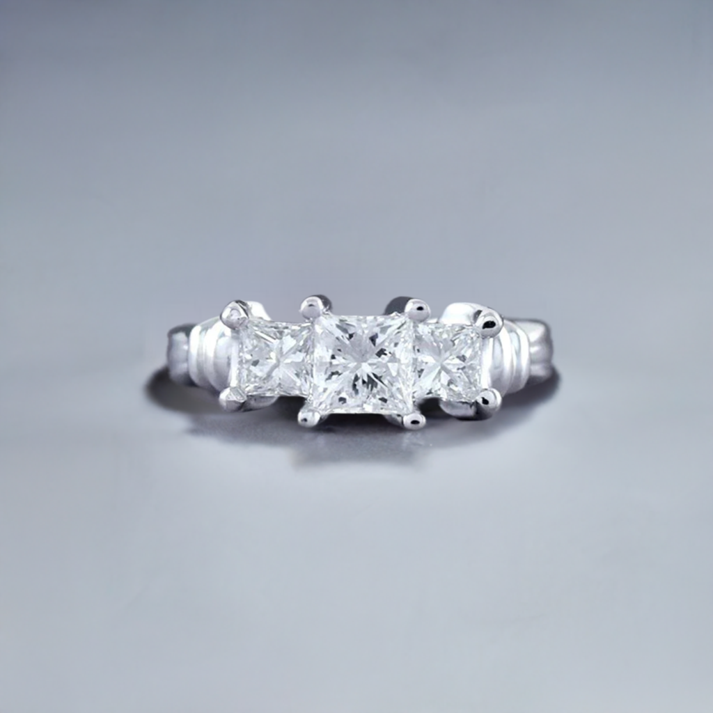 Superb Quality Platinum & 1.52ct Three Stone Diamond Ring
