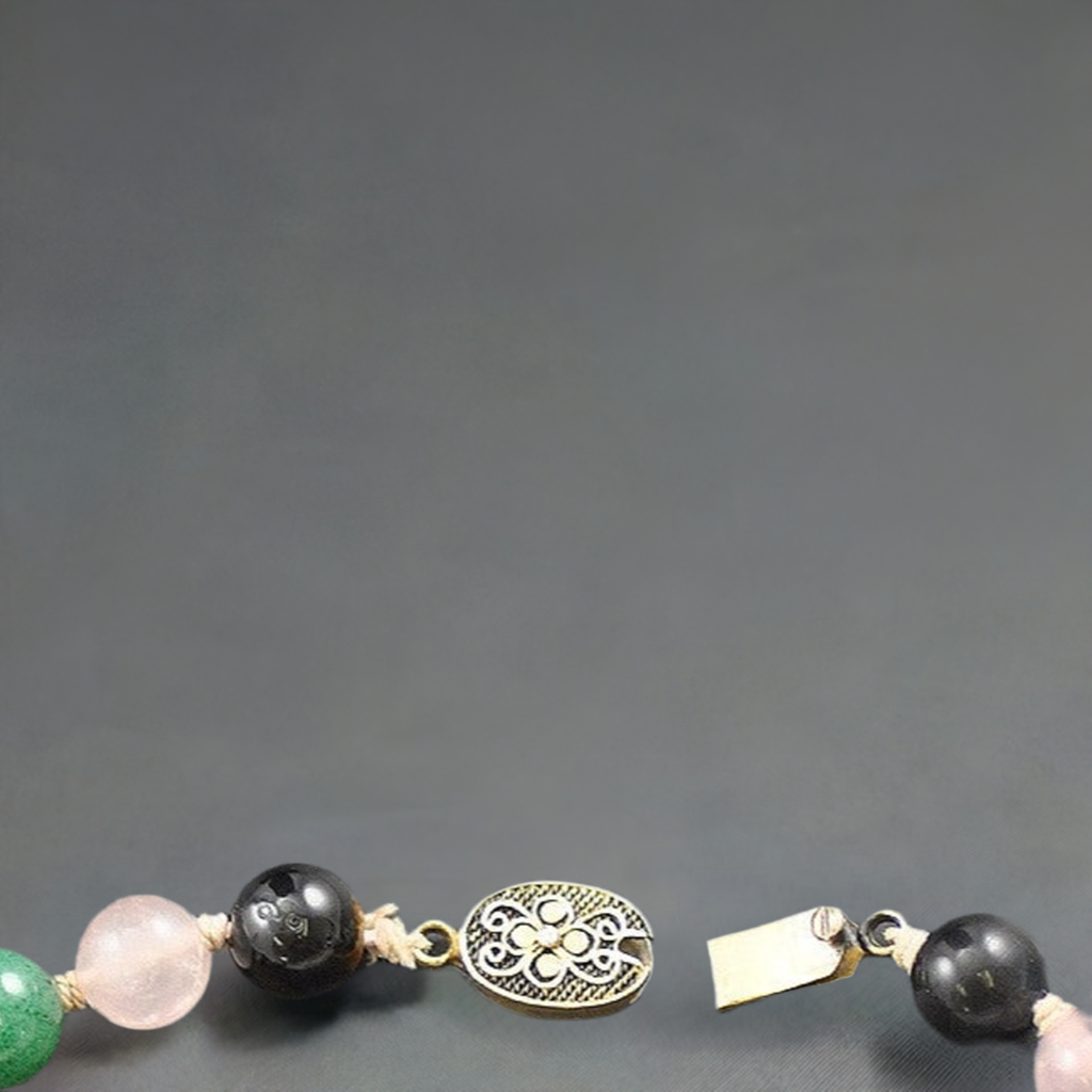 Gorgeous Silver w/ Tigers Eye and Red/Green/White/Peach Agate Stone Necklace