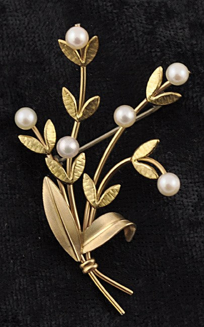 Lot of 4 Sterling and Gold-Toned Genuine Pearl Pins/Brooches Krementz Filigree