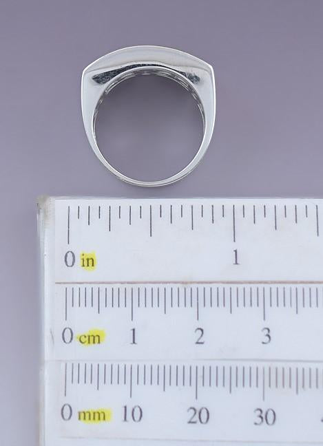 Stylish 14k White Gold Diamond & ~1.6ct Blue Sapphire Ring Size 6.5