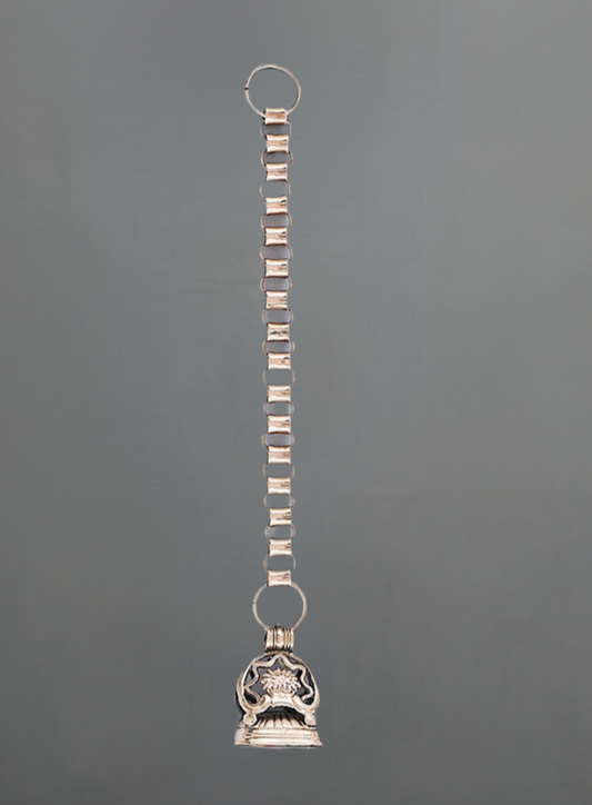 Mid 1800s Victorian 10k Rose Gold Clear Stone Wheat Sheaf Fob on Large Chain