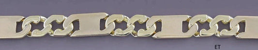 Superb 14k Yellow Gold Figaro Figarucci Solid Heavy Chain Bracelet