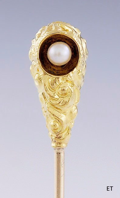 Late 1800s/Early 1900s Enos Richardson 14k Gold Seed Pearl Stickpin