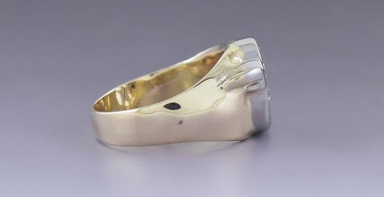 Rare VTG c1930s 14k White & Yellow Gold ~.50ct Diamond Shriners Masonic Ring