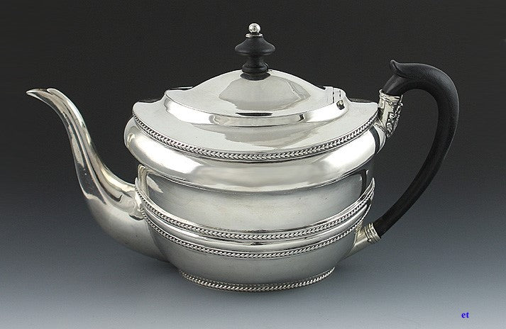 Antique 1802 English Georgian Sterling Silver Stout Coffeepot Teapot