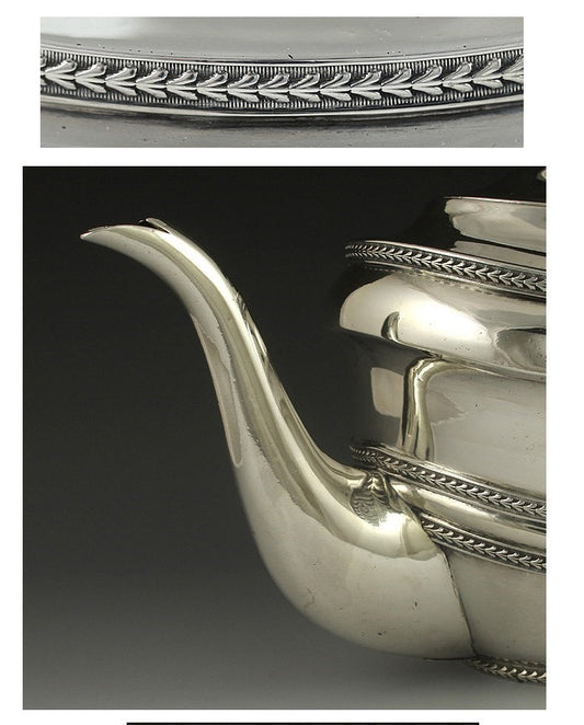 Antique 1802 English Georgian Sterling Silver Stout Coffeepot Teapot