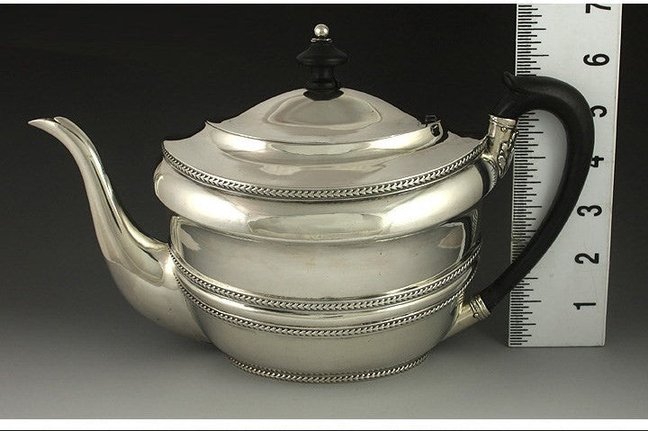 Antique 1802 English Georgian Sterling Silver Stout Coffeepot Teapot