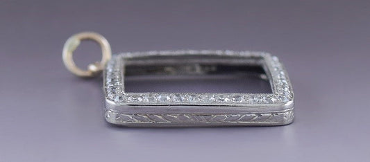 Dazzling 14k White Gold Open Square 44 Diamond Frame Pendant