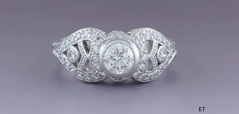 Dazzling Platinum & ~1.5ct Diamond Edwardian / Art Deco Style Engagement Ring