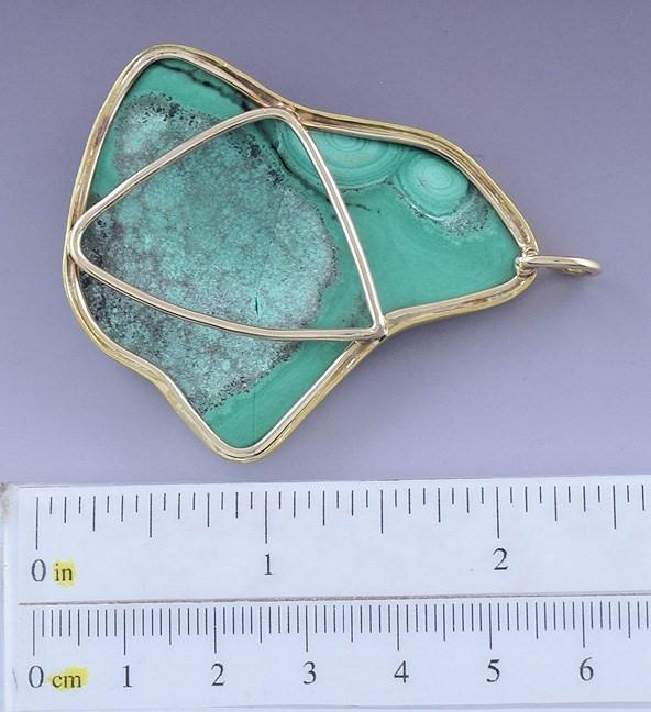 Stunning Large 20k Yellow Gold and Turquoise Pendant