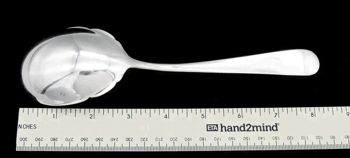 Vintage Sterling Silver Kirk Repousse Flower Serving Spoon 8 1/4" NO MONO