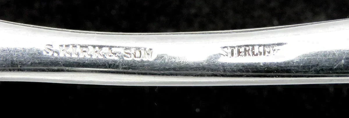 Vintage Sterling Silver Kirk Repousse Flower Serving Spoon 8 1/4" NO MONO