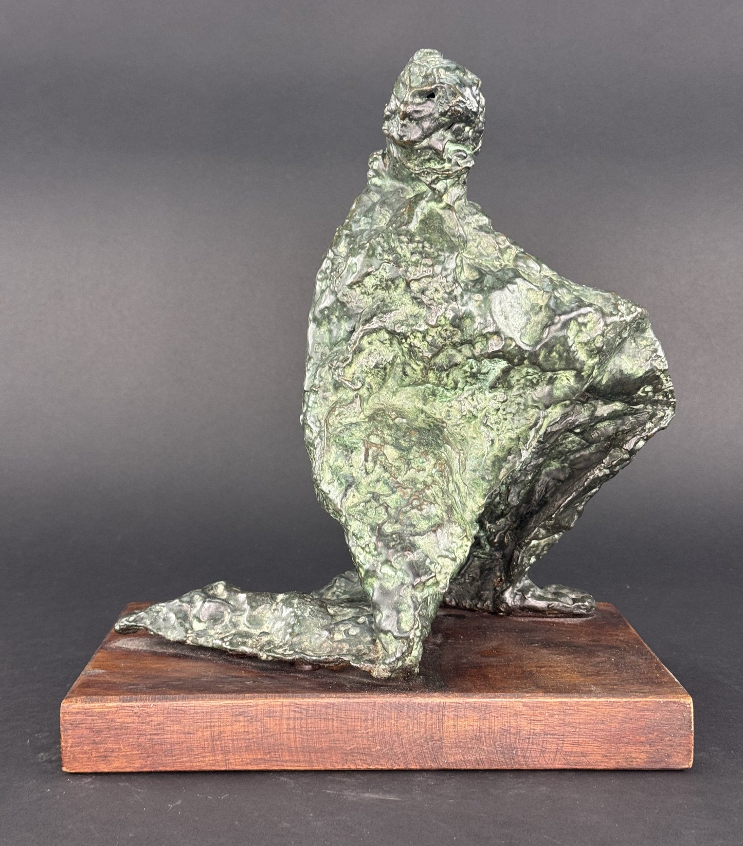 Signed Najim H Chechen Patinated Bronze Modern Art Sculpture "Poet" dated 1985