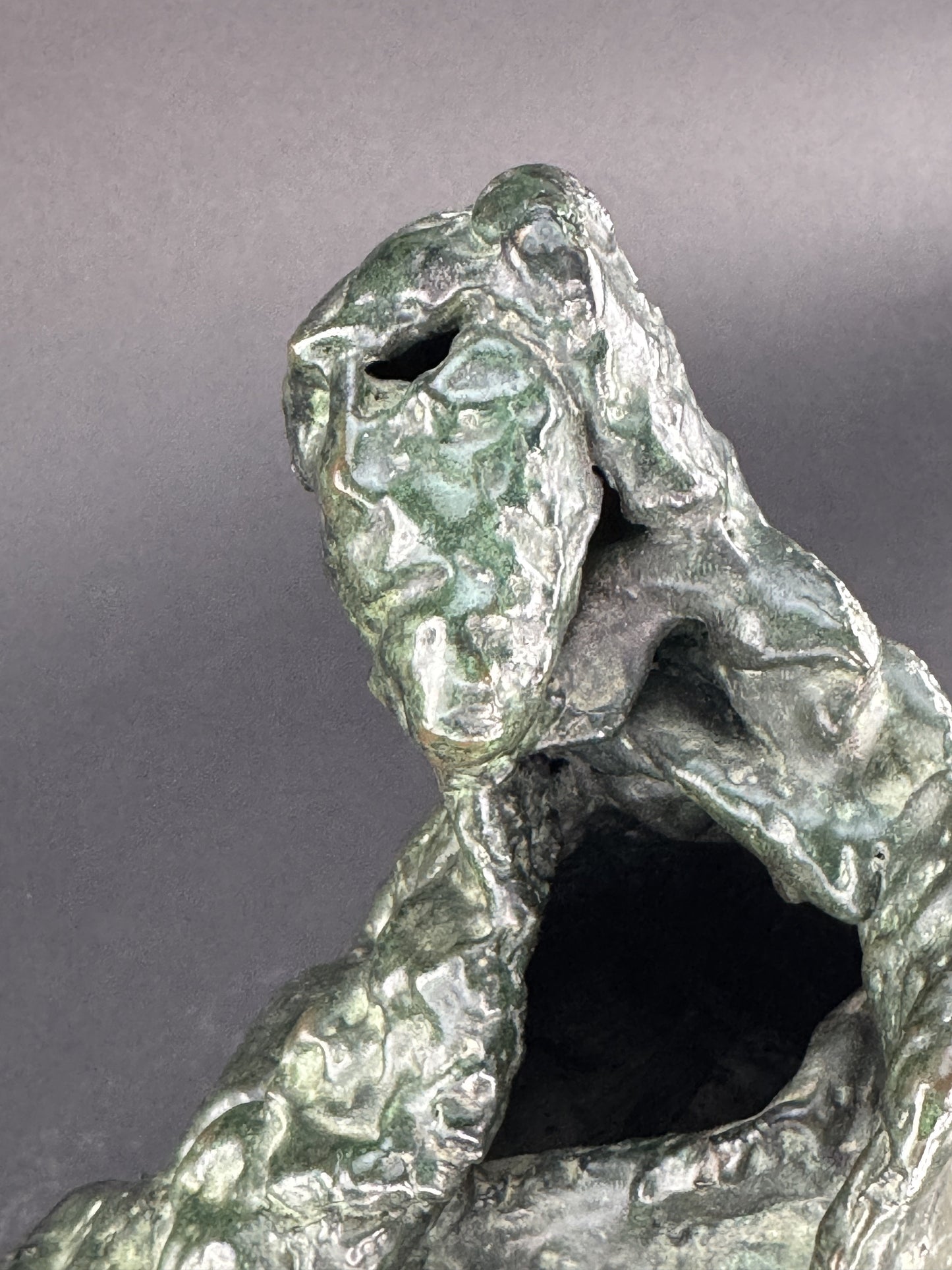 Signed Najim H Chechen Patinated Bronze Modern Art Sculpture "Poet" dated 1985