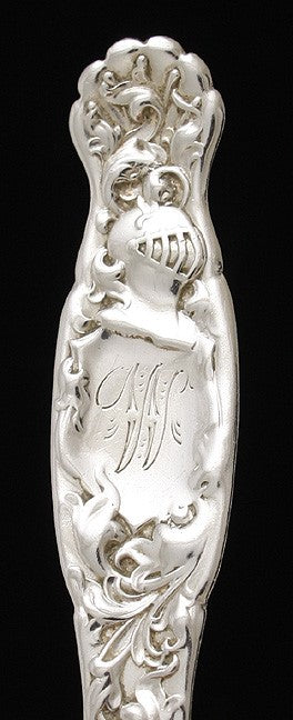 12 Whiting Heraldic Pattern Sterling Silver Teaspoons