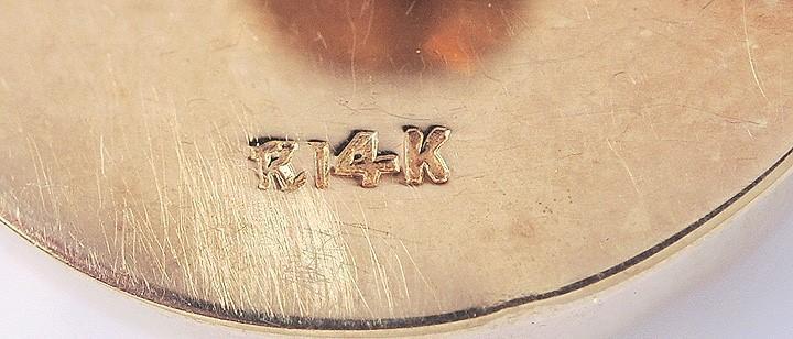 Nice Pair Vintage 14K Gold Basket Weave Earrings by Enos Richardson