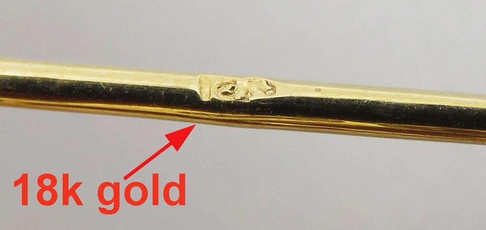 Lovely 18k Yellow Gold ~1.25ct Ruby ~.36ct Diamond Infinity Knot Bar Pin Brooch