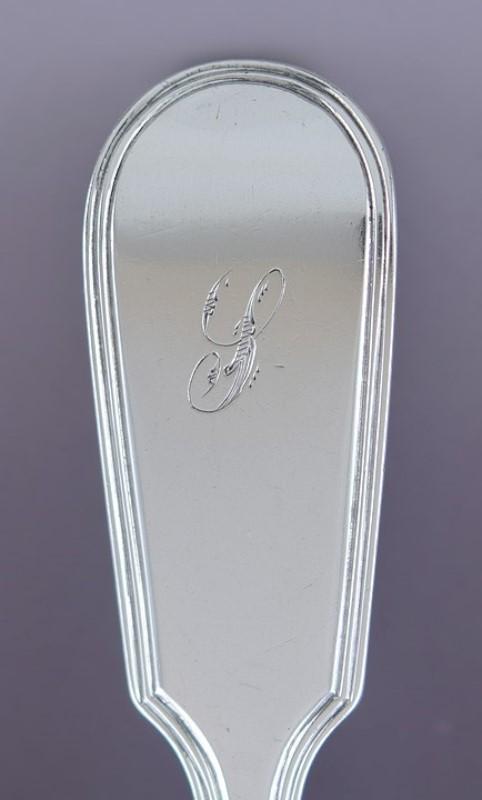 1837 Fine English Sterling Silver William IV Fiddle Thread Gravy Sauce Ladle 7"