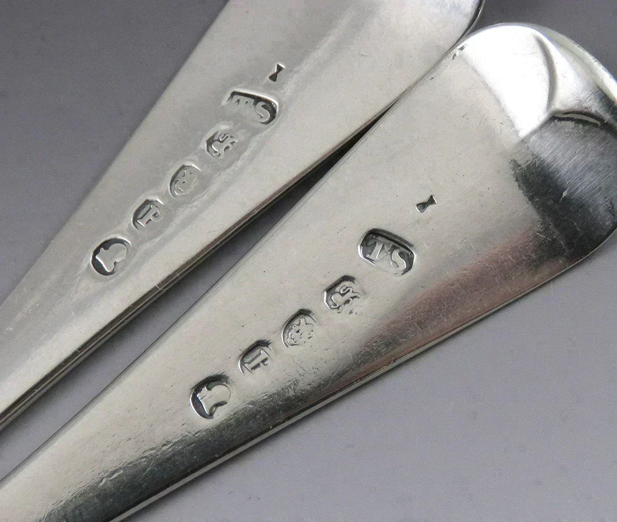 Pair English Georgian 1810 Sterling Silver Fleur de Lis Gravy/Sauce Ladles