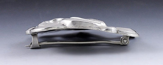 1890s Pretty Art Nouveau Sterling Lady W/ Swirling Hair Kerr Co Pin Brooch