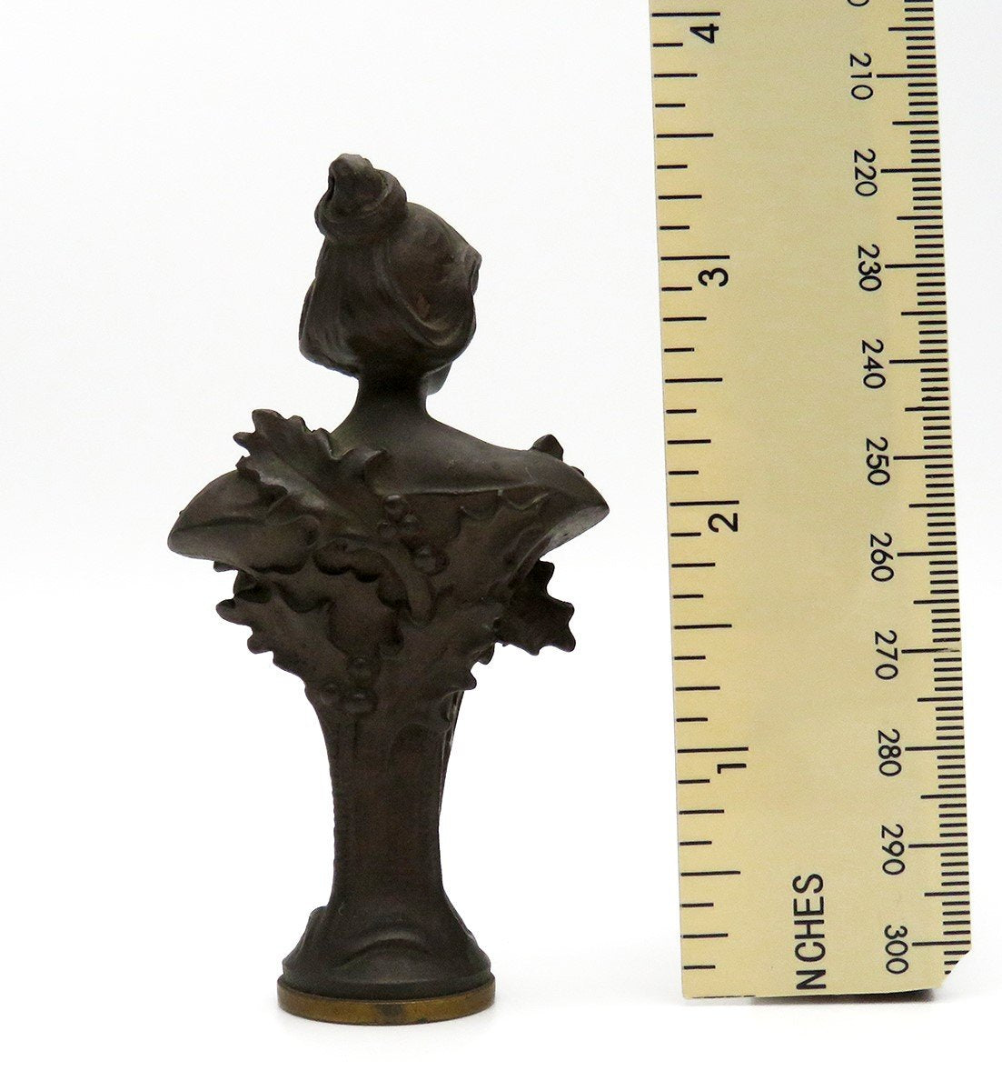 Superb Art Nouveau French Bronze Gibson Girl Woman Bust Desk Stamp Wax Seal