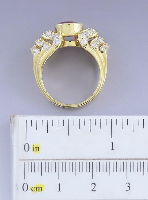 Beautiful 18k Gold Pink Tourmaline & ~.75-1ct Diamond Ring sz 7