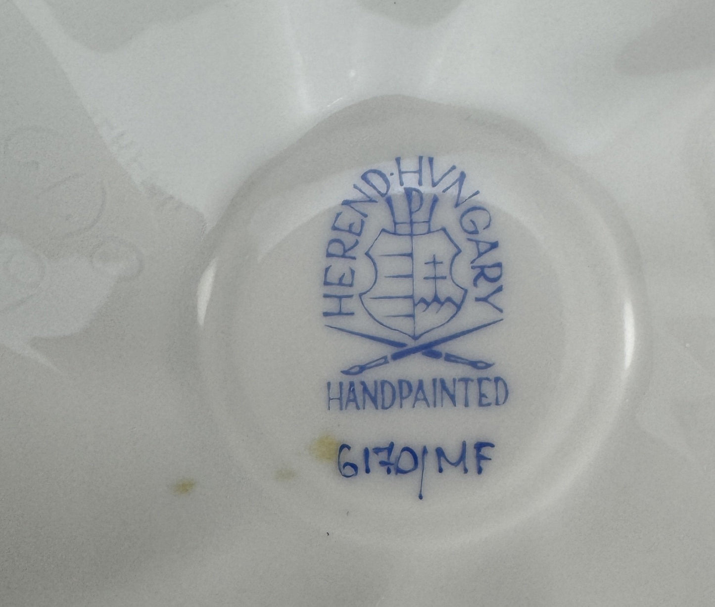 Lovely Herend Handpainted Floral Trinket Box Candy Dish w Flower Finial 6170