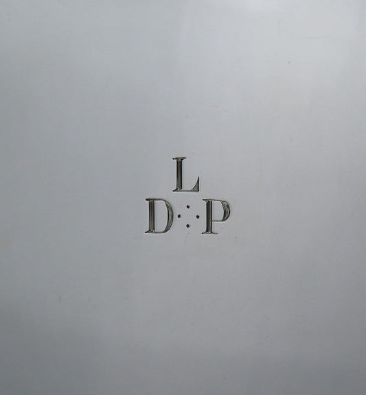 Antique c1937 Art Deco Stone Assoc. Sterling Silver Round Platter Tray 10"