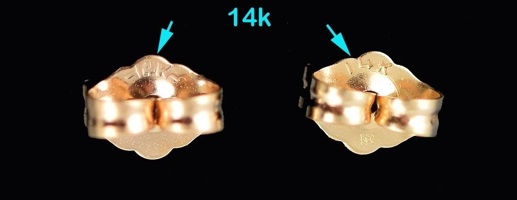 Gorgeous 14k Yellow Gold and White Diamond Pierced Earrings w/ Open Work