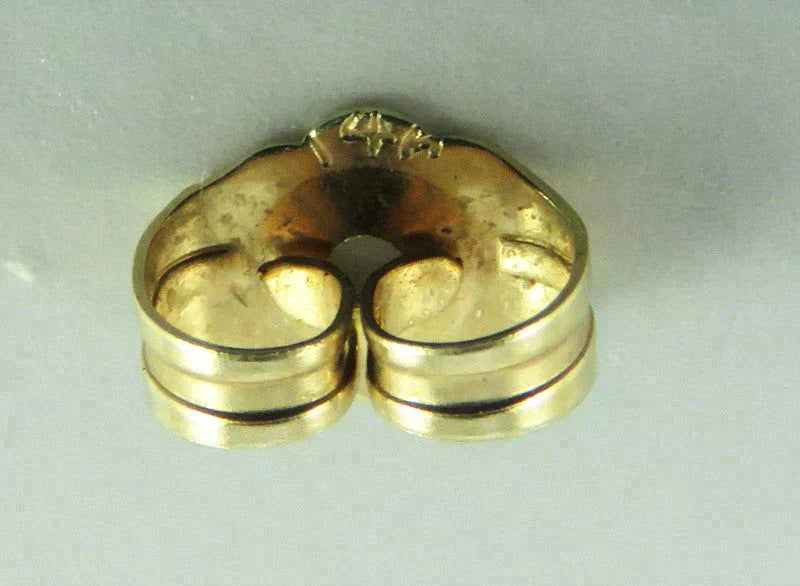 Vintage 1960s Japanese 10K Yellow Gold Pearl Leaf Berry Stud Earrings