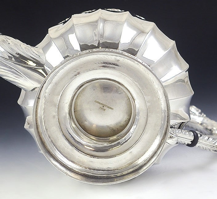 Antique c1840 American Cooper New York 900 Coin Silver Coffeepot Teapot