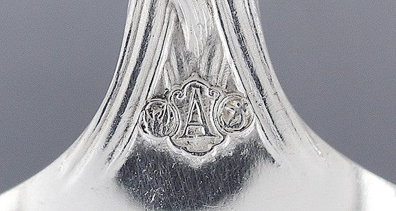 Nice Set 6 Alvin Sterling Silver Fleur De Lis Pat. Demitasse Spoons