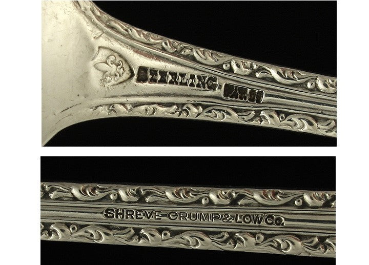 Antique Galt Davis Victorian Sterling Silver Platter Serving Stuffing Spoon