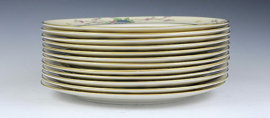 12 LENOX PLATES with Raised Design Potted Flowers and Butterflies Mandarin P1