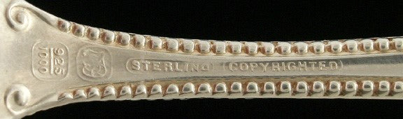 Vintage Towle Canterbury Pattern Sterling Silver Serving Fork S Mono 8 5/8"