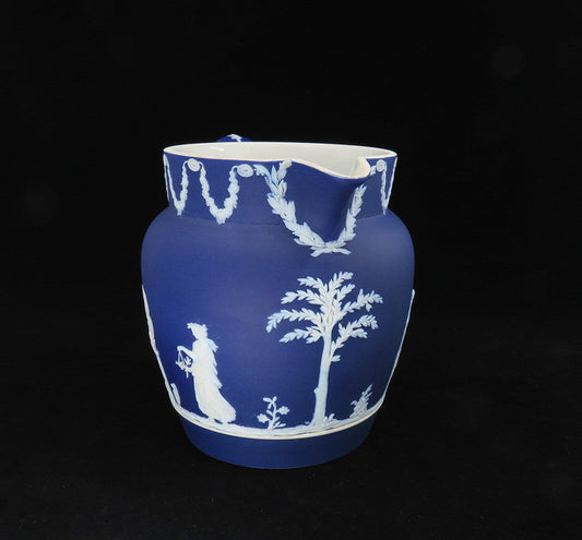 Lovely Classic c1900 Wedgwood Blue Jasperware Sacrifice Creamer Milk Pitcher