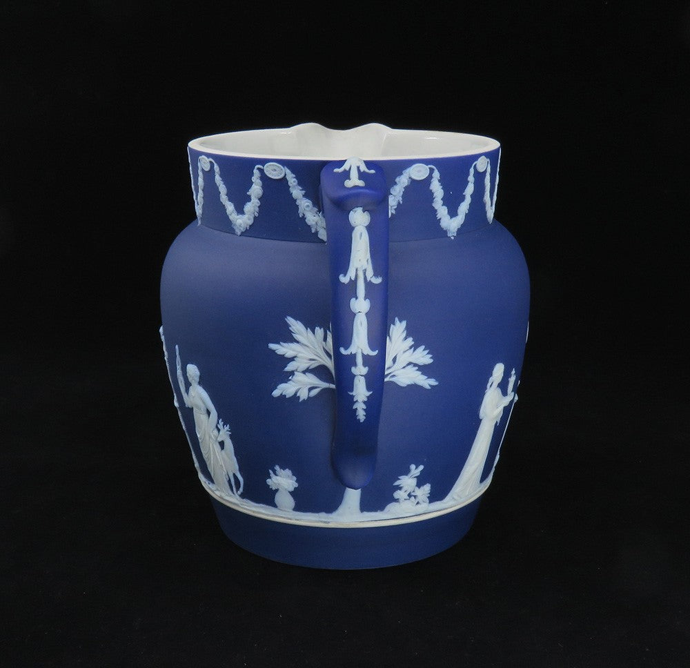 Lovely Classic c1900 Wedgwood Blue Jasperware Sacrifice Creamer Milk Pitcher