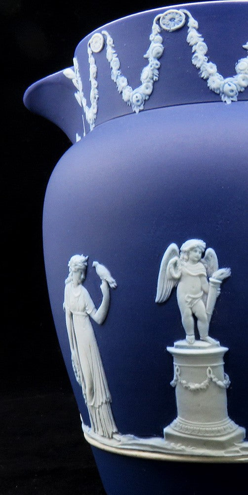 Lovely Classic c1900 Wedgwood Blue Jasperware Sacrifice Creamer Milk Pitcher