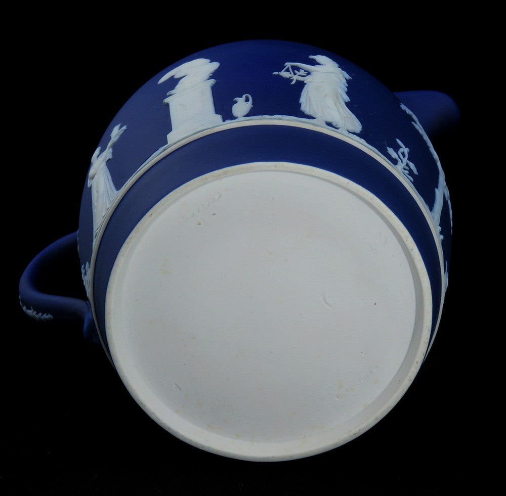 Lovely Classic c1900 Wedgwood Blue Jasperware Sacrifice Creamer Milk Pitcher