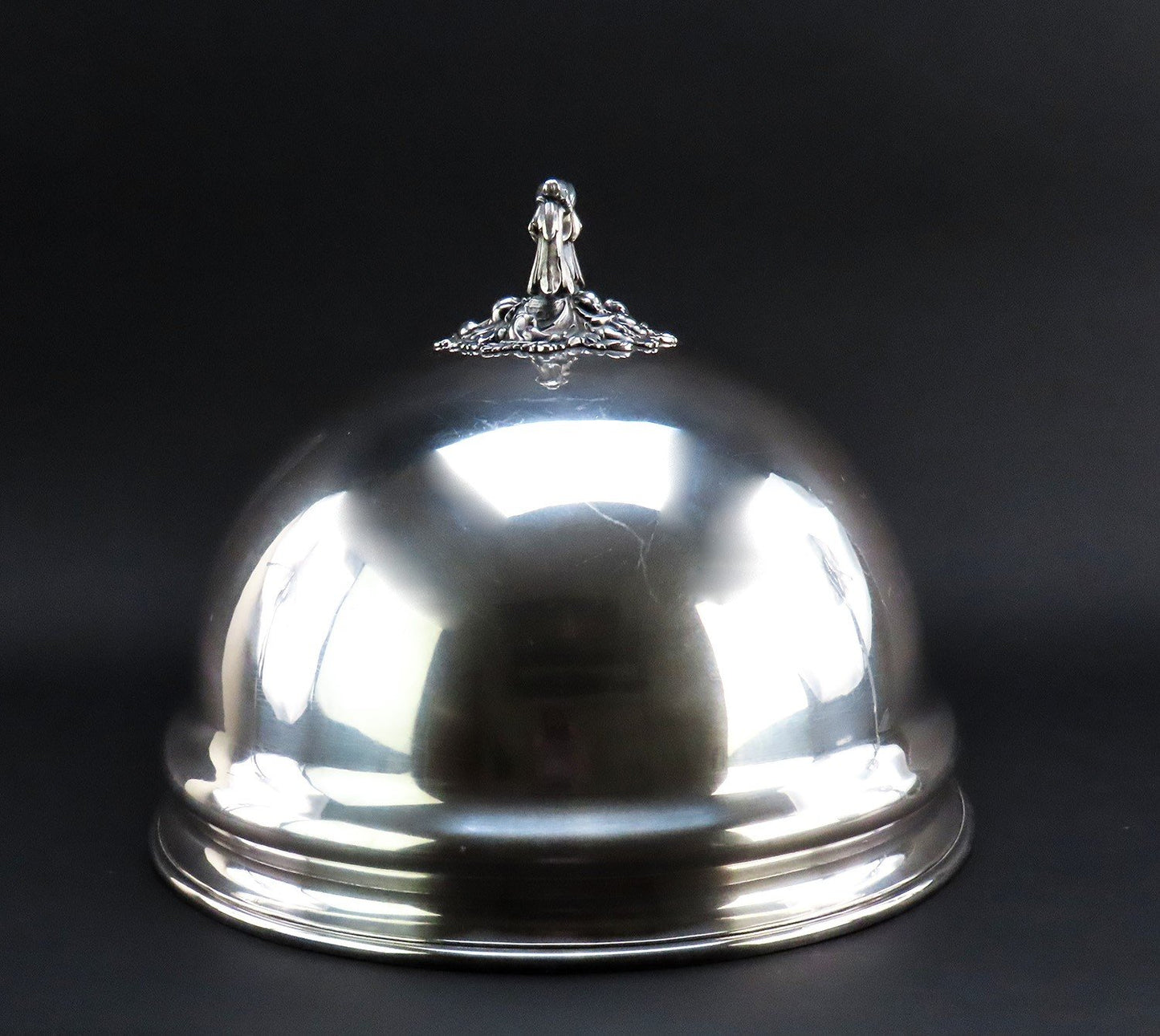 Large c1805 English Sheffield Silverplate Serving Dome Cloche Bell Lid 20 x 15