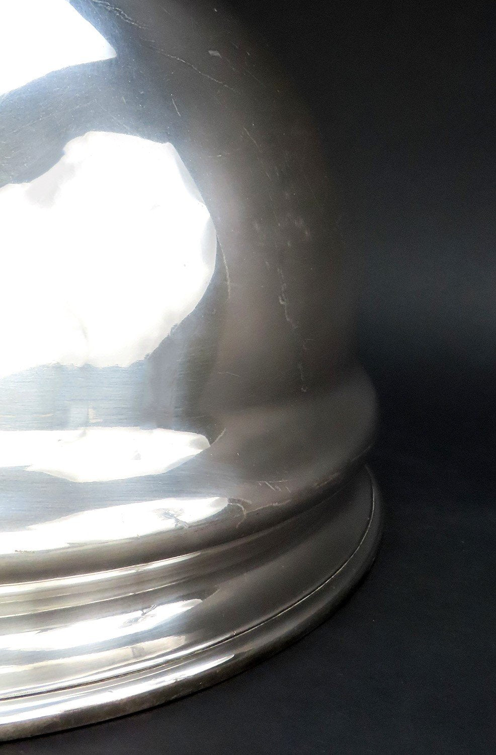 Large c1805 English Sheffield Silverplate Serving Dome Cloche Bell Lid 20 x 15