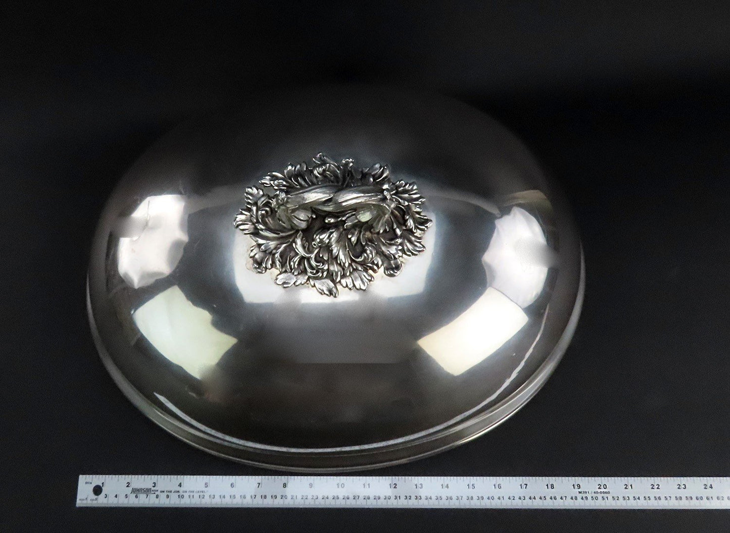 Large c1805 English Sheffield Silverplate Serving Dome Cloche Bell Lid 20 x 15